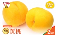 【2024年産　先行予約】黄桃  品種おまかせ 秀品2kg(やわらかめ)　hi004-hi062-014
