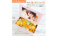 【オレンジ/ピンク枠】 プリザーブドフラワー フォトBOX 「KAREN(カレン)」