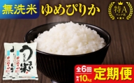 【定期便全6回】令和5年産 うりゅう米 ゆめぴりか 無洗米 10kg（5kg×2袋）毎月1回お届け