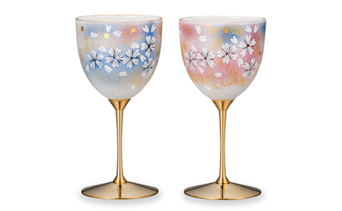 ペアワイン　花の舞 民芸品 工芸品 雑貨 キッチン雑貨 キッチン用品 酒器 ワイングラス  1211496 - 石川県能美市