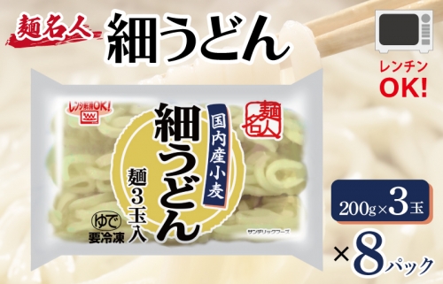 麺名人 国産小麦 細うどん 24食 個包装 099H2512 1212364 - 大阪府泉佐野市
