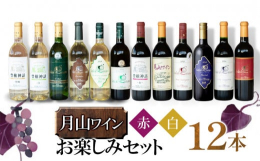 『月山ワイン山ぶどう研究所』より、赤ワインと白ワインを各６本・計１２本のセットです。自宅でゆっくり、様々な味をご堪能いただけるセットとなっております。※写真はイメージです。山形県 鶴岡市 ワイン お酒