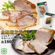 北海道放牧豚ショルダーベーコンとモモハムブロックのセット【12000601】