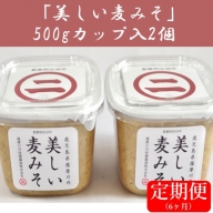 DS-007 【6カ月定期便】美しい麦味噌 500gカップ入り×2×6回