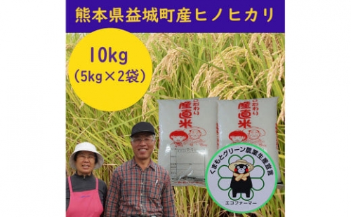 熊本県 益城町産 令和5年産 「ヒノヒカリ」 10kg（5kg×2袋） 1215046 - 熊本県益城町