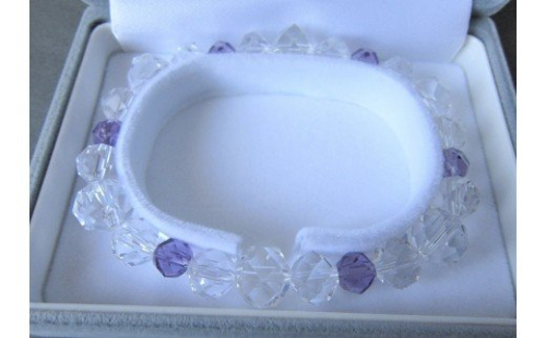 水晶連摺り切子紫水晶仕立ブレスレット 121555 - 山梨県甲斐市