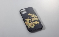 山中漆器　iPhone14　Pro　高盛り蒔絵カバー　小菊