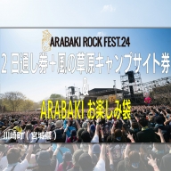 ARABAKI ROCK FEST.24　2日通し入場券（1名様分）+風の草原キャンプサイト券（1名様分）＋ARABAKIお楽しみ袋　【04324-0282】