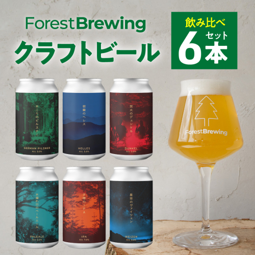 ForestBrewingクラフトビール　6種各1本（缶330ml）セット　【04324-0265】 1219025 - 宮城県川崎町