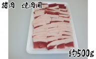 No.947 猪肉　焼肉用約500g ／ 天然 冬季 にく 広島県