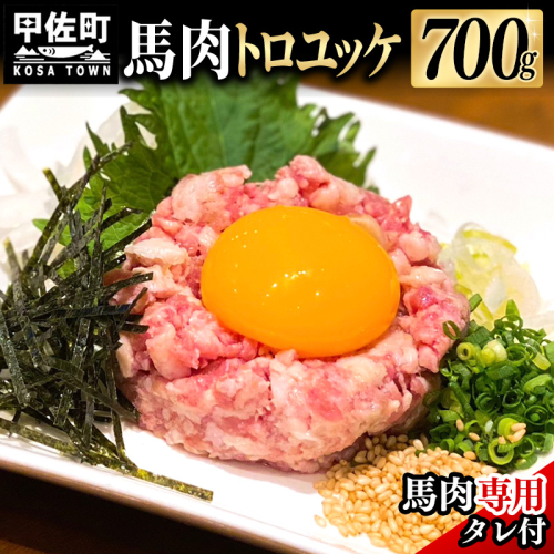 馬肉 トロユッケ700g （専用たれ付き）- 馬肉ユッケ 馬刺しユッケ 特殊加工 低温調理 レア食感 自家製タレ付 冷凍 人気 おすすめ 熊本県 甲佐町【価格改定X】 1224224 - 熊本県甲佐町
