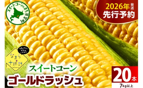 【先行受付】【2026年7月下旬～8月15日頃配送】北海道十勝芽室町 スイートコーンゴールドラッシュ20本 me001-020c-26