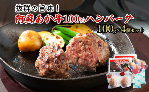 ハンバーグ セット 4個 阿蘇 あか牛 牛肉 100% 2p×2個 肉 お肉 にく 赤牛 配送不可：離島  1225950 - 熊本県錦町