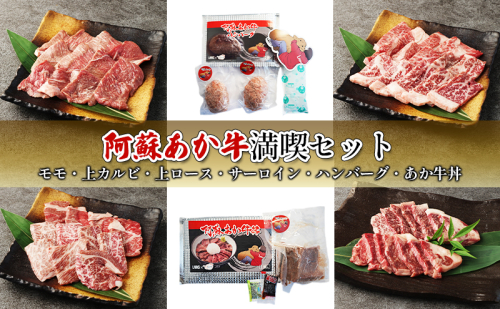 焼肉 セット 食べ比べ カルビ ロース ハンバーグ 阿蘇 あか牛 満喫セット 赤牛 焼き肉 牛肉 肉 お肉 配送不可：離島  1225957 - 熊本県錦町