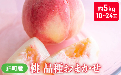 桃 品種 おまかせ 約5kg 10～24玉入り 錦町産 もも モモ 果物 くだもの フルーツ デザート ※配送不可：離島  1225964 - 熊本県錦町