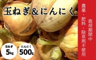 自然栽培 玉ねぎ 5kg ＆ にんにく 500g | 野菜 玉ねぎ タマネギ にんにく 農薬 不使用 期間限定 愛媛県 松山市