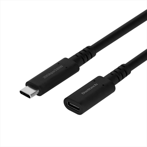 Owltech(オウルテック) 急速充電／高速データ通信 対応 USB C to C延長ケーブル 30cm OWL-CBCMCF3-BK 【 ケーブル 家電 神奈川県 海老名市 】 1230716 - 神奈川県海老名市