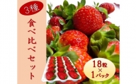 シエルファーム 大粒いちご 18粒 3品種 食べ比べ / 大粒 高級 いちご 苺