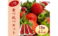 シエルファーム 大粒いちご 18粒 3品種 食べ比べ 4パック / 大粒 高級 いちご 苺
