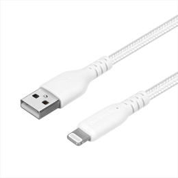大人気の超タフストロングUSB Type-A to ライトニングケーブルの新モデルです。100000回以上の屈曲試験に耐え、コネクタの付け根にロングブッシュ形状を採用し、引っ張りや引き裂きに強く防弾チ