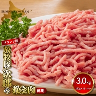徳用豚ミンチ！放牧豚次郎の挽き肉3kg！【er008-009】