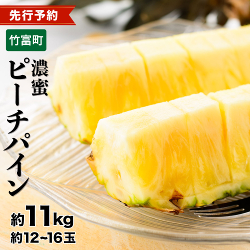 2026年 先行予約 ピーチパイン 約11kg 12～16玉 "いってＱ"でも紹介された 西表島ひらい農園 パイン パイナップル 果物 フルーツ 027-a003_2026 1235833 - 沖縄県竹富町