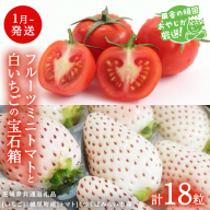 白いちご と フルーツミニトマトの 宝石箱 18粒 【1月から発送開始】（茨城県共通返礼品 [いちご]：城里町産　[トマト]：つくばみらい市産） 詰め合わせ 果物 フルーツ 茨城県産 [BI470-NT]