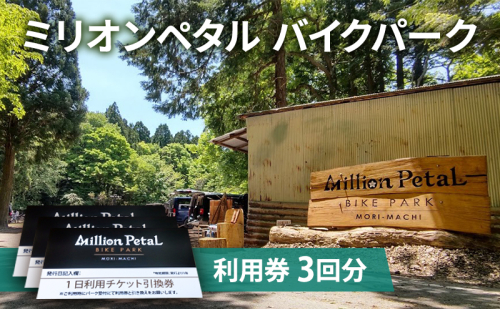 ミリオンペタルバイクパーク 利用券 3回分 体験チケット 四季折々 雑木林 自然 満喫 マウンテンバイク 子供 大人 初心者 ベテランライダー こだわり コース  1236759 - 静岡県森町