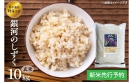 【先行予約 令和6年産】特別栽培米　生産者直送 特A受賞「銀河のしずく （玄米） 10kg」(CA006)
