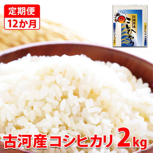 【定期便 12か月】【新米】令和7年産 古河市産コシヒカリ 2kg | 米 こめ コメ 2キロ 定期便 こしひかり コシヒカリ 古河市産 茨城県産 贈答 贈り物 プレゼント 茨城県 古河市 直送 産地直送 送料無料 _DP30 1237270 - 茨城県古河市