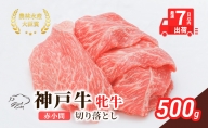神戸ビーフ 神戸牛 牝 切り落とし 赤小間 500g 川岸畜産 すき焼き 牛丼  冷凍 肉 牛肉 すぐ届く 小分け