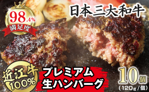 近江牛１００％　プレミアム生ハンバーグ1.2kg（約120g×10個）【FO19W】 1238174 - 滋賀県近江八幡市