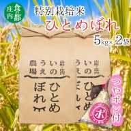 食の都庄内　井上農場の特別栽培米ひとめぼれ5kg×2袋+つやポン