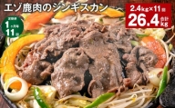 【1ヶ月毎11回定期便】エゾ鹿肉のジンギスカン 計2.4kg（300g×8パック）