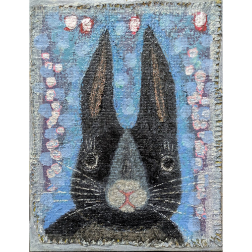 【 限定 1点 】 うさぎ・クロちゃん 絵画 絵 アート アトリエ 飛動庵 [BG39-NT] 1243853 - 茨城県つくばみらい市