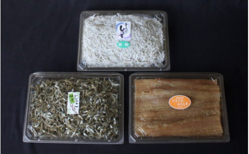 【5カ月定期便】橋市の詰め合わせセットM（釜揚げしらす500g・じゃこの佃煮300g・太刀魚のみりん干し500g）※北海道・沖縄・離島配送不可 / 干物 味醂干し おつまみ ご飯のお供 シラス 冷蔵 お取り寄せ 和歌山県 田辺市【has014-tk】 1243900 - 和歌山県田辺市