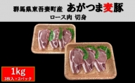 群馬県東吾妻町産 あがつま麦豚 ロース肉 切身 1kg（3枚入　500g×2パック） 豚肉 ロース 切り身