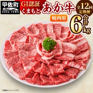 【毎月お届け】熊本県産　和牛　くまもとあか牛(GI)　焼肉用　500g【定期便12ヶ月コース】
