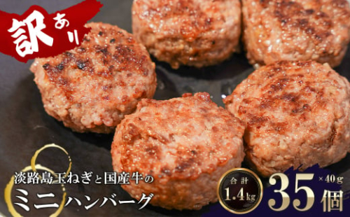 訳アリ 淡路島玉ねぎと国産牛のミニハンバーグ1.4kg　40ｇ×35個　ハンバーグ 1245103 - 兵庫県淡路市
