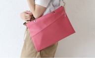No.246-09 上質で上品でシンプルなショルダーバッグ「saco」（ピンク） ／ 雑貨 日用品 鞄 千葉県