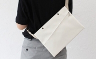 No.246-12 上質で上品でシンプルなショルダーバッグ「saco」（ホワイト） ／ 雑貨 日用品 鞄 千葉県