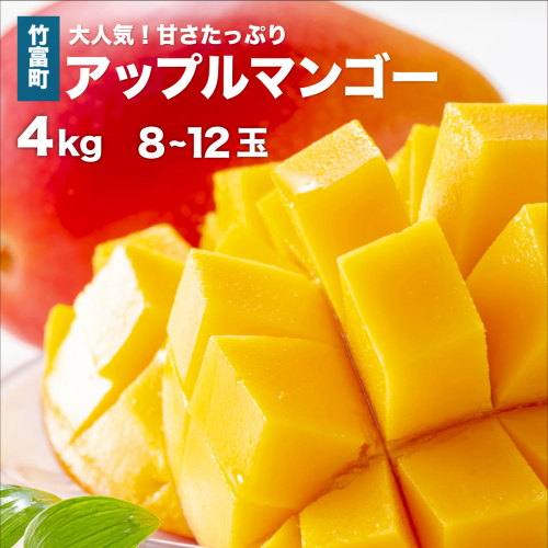 マンゴー 先行予約 沖縄 アップルマンゴー 約4kg 8?12玉 西表島 ひらい農園 2026年 発送 果物 フルーツ デザート 完熟 濃厚 027-a027_2026 1246295 - 沖縄県竹富町