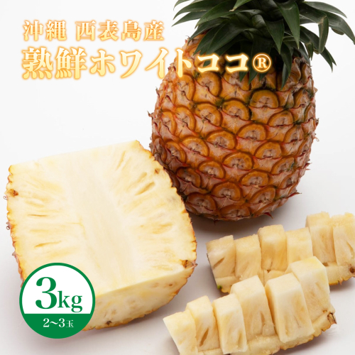 リピーター続出の希少種パイン！　数量限定販売　先行予約　パイナップル　沖縄　西表島　熟鮮ホワイトココⓇ　3kg　2～3玉　ココナッツに似た香り　果物　フルーツ　デザート 1246298 - 沖縄県竹富町