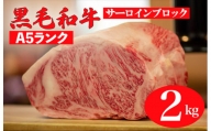 黒毛和牛 A5ランク サーロイン ブロック 2kg 1kg×2 (ステーキ用ソース・スパイス付) 和牛 冷蔵 ブロック肉 牛肉 ステーキ肉 サーロインステーキ