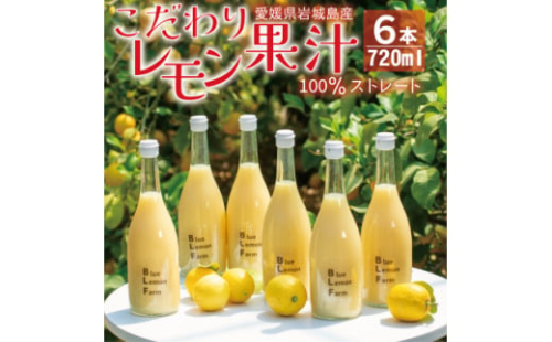 愛媛 ブルーレモンファームのレモン果汁 720ml×6本セット【1489706】 1247746 - 愛媛県上島町
