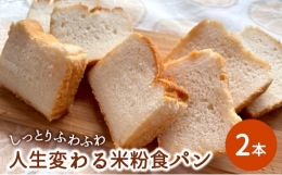 【ふるさと納税】しっとりふわふわ「人生変わる米粉食パン」×2本