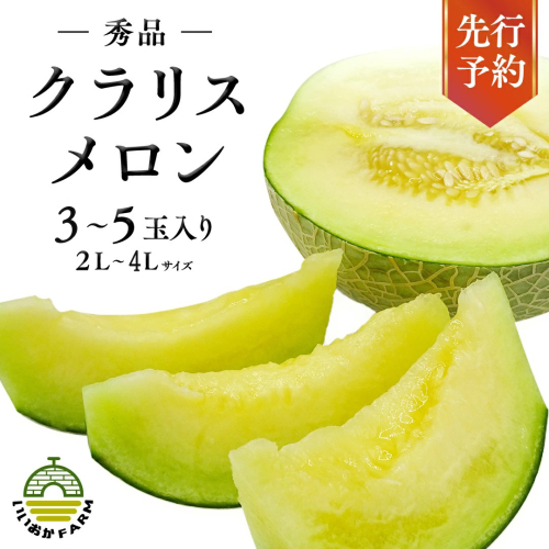 【 令和8年産 】【 先行予約 】クラリスメロン 秀品 1箱 3玉～5玉入り 飯岡 メロン クラリス 青肉 果物 フルーツ 甘い [CG003ya] 1249572 - 茨城県八千代町