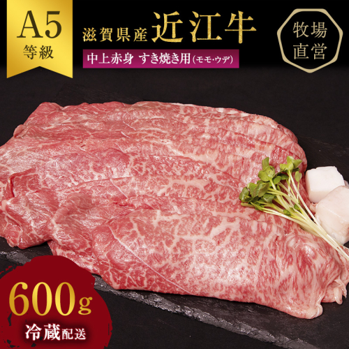 近江牛 すき焼き 中上赤身 約600g A5 雌牛 西川畜産 牛肉 黒毛和牛 すきやき すき焼き肉 すき焼き用 肉 お肉 牛 和牛 ブランド牛 125474 - 滋賀県豊郷町