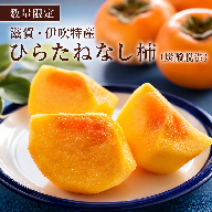 滋賀・伊吹特産ひらたねなし柿(炭酸脱渋)L寸柿 約7.5kg