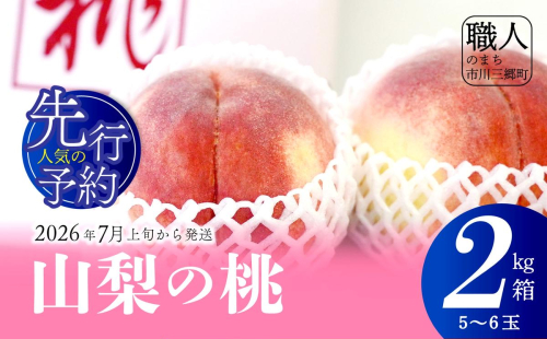 朝もぎ直送！山梨の桃  5～6玉　2kg箱　化粧箱【2026年7月上旬から発送】おさだ農園[5839-0171] 125752 - 山梨県市川三郷町